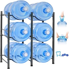 Klvied 5 Gallon Water Jug Holder, 5-Tier Heavy Duty Water Jug Rack for Water Bottle Organizer, Detachable Water Bottle Storage Rack, 5 Gallon Water Cooler Jug Rack for Kitchen, Office, Living Room