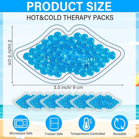 TrelaCo 60 Pcs Lip Ice Pack Bulk Gel Ice Pack Reusable Boo Boo Ice Packs for Kids Ice Bags for Injuries Lip Shape Mini Ice Pack Cold Compress for Headaches, Tired Eyes, Swelling, Teeth Pain Relief in Kuwait