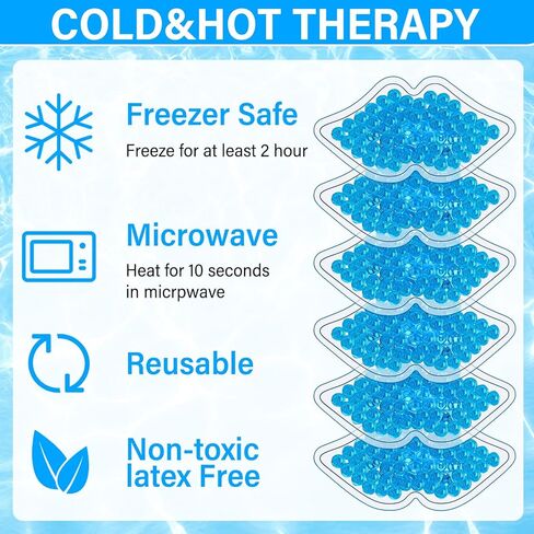 TrelaCo 60 Pcs Lip Ice Pack Bulk Gel Ice Pack Reusable Boo Boo Ice Packs for Kids Ice Bags for Injuries Lip Shape Mini Ice Pack Cold Compress for Headaches, Tired Eyes, Swelling, Teeth Pain Relief in Kuwait