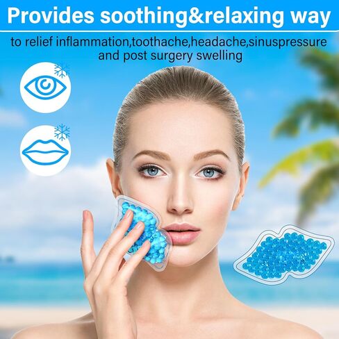 TrelaCo 60 Pcs Lip Ice Pack Bulk Gel Ice Pack Reusable Boo Boo Ice Packs for Kids Ice Bags for Injuries Lip Shape Mini Ice Pack Cold Compress for Headaches, Tired Eyes, Swelling, Teeth Pain Relief in Kuwait