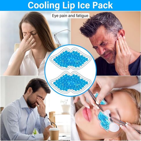 TrelaCo 60 Pcs Lip Ice Pack Bulk Gel Ice Pack Reusable Boo Boo Ice Packs for Kids Ice Bags for Injuries Lip Shape Mini Ice Pack Cold Compress for Headaches, Tired Eyes, Swelling, Teeth Pain Relief in Kuwait
