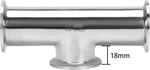 DERNORD 2 Inch Tri Clamp Tee 3 Way Instrument Tee Fittings Stainless Steel 304,51mm Pipe OD for Brewing System in Kuwait