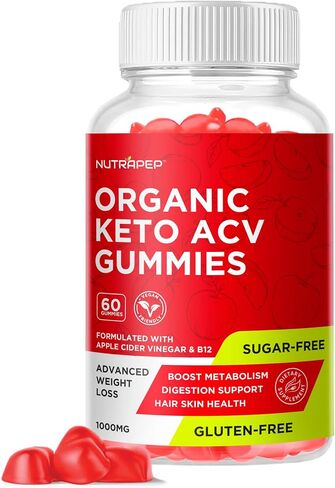Organic Keto ACV Gummies for Advanced Weight Loss - Gluten & Sugar-Free Apple Cider Vinegar Diet Supplement for Women Men (1000MG) in Saudi Arabia