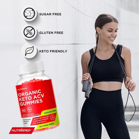 Organic Keto ACV Gummies for Advanced Weight Loss - Gluten & Sugar-Free Apple Cider Vinegar Diet Supplement for Women Men (1000MG) in Saudi Arabia
