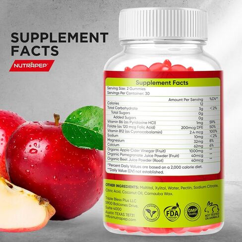 Organic Keto ACV Gummies for Advanced Weight Loss - Gluten & Sugar-Free Apple Cider Vinegar Diet Supplement for Women Men (1000MG) in Saudi Arabia