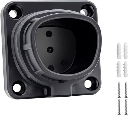 قاعدة تثبيت فوهة شاحن تيسلا، قفل آمن للتوصيل/الإخراج بيد واحدة، شديد التحمل مع نايلون وأضلاع معززة، ملحق تثبيت على الحائط خارجي/داخلي طراز Tesla X/Y/3/S in Kuwait