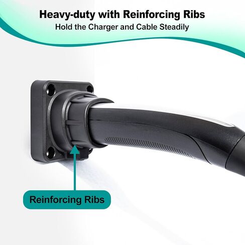 قاعدة تثبيت فوهة شاحن تيسلا، قفل آمن للتوصيل/الإخراج بيد واحدة، شديد التحمل مع نايلون وأضلاع معززة، ملحق تثبيت على الحائط خارجي/داخلي طراز Tesla X/Y/3/S in Kuwait