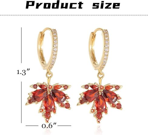 Green Maple Leaf Earrings for Women Green Crystal Earrings Maple Leaf Dangle Earrings Red Leaf Drop Earrings Autumn Earrings Prom Earrings Wedding Jewelry Gifts for women(Green) in Saudi Arabia
