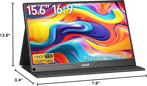 شاشة Intehill 4K المحمولة لأجهزة الكمبيوتر المحمول MacBook وMini PC شاشة كمبيوتر محمولة عالية الجودة مقاس 16 بوصة بدقة 3840x2400 ونسبة ذهبية U16NA in Kuwait