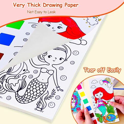 JUNQIU 5Pack Water Color Paint Sets for Kids, Paint With Water Books for Kids Ages 4-8, Pocket Watercolor Painting Book, Arts and Crafts Kit for Girls Boys Coloring with Brush in Saudi Arabia