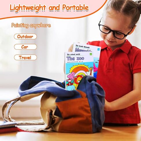 JUNQIU 5Pack Water Color Paint Sets for Kids, Paint With Water Books for Kids Ages 4-8, Pocket Watercolor Painting Book, Arts and Crafts Kit for Girls Boys Coloring with Brush in Saudi Arabia