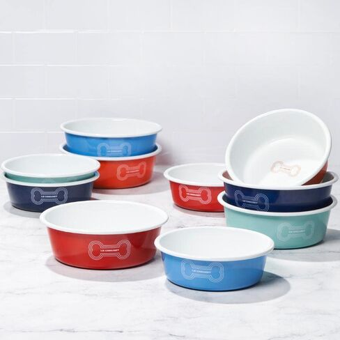 Le Creuset Enamel on Steel Large Dog Bowl, 6 Cups, Dark Blue in Kuwait