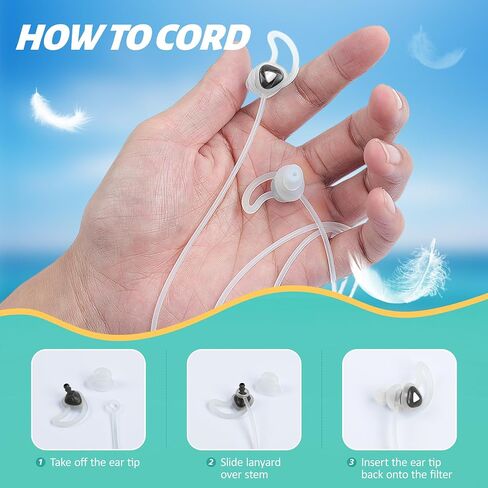 Swimming Ear Plugs with Lanyard, Custom-fit, Blocks Out Water Lets Sound in, Swimmer Earplugs for Swimming, Surfing, Diving and Other Water Activities, Black in Saudi Arabia