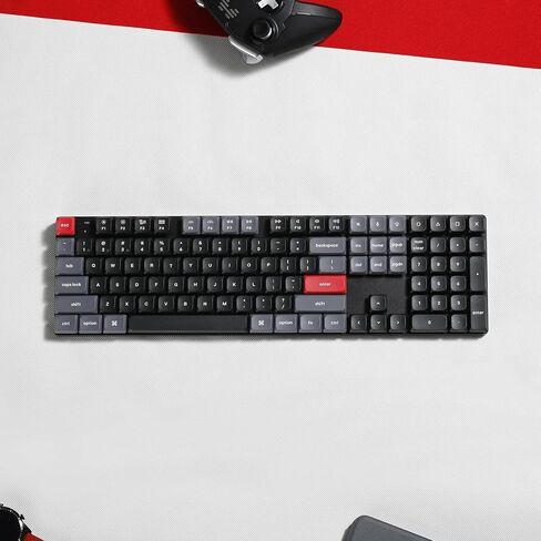 لوحة مفاتيح ميكانيكية مخصصة Keychron K5 Pro QMK/VIA فائقة النحافة تعمل بالبلوتوث/سلك USB ميكانيكية مخصصة، 108 مفتاحًا قابلة للبرمجة ماكرو RGB بإضاءة خلفية PBT، أغطية مفاتيح منخفضة المستوى Gateron Brown Switch لنظام التشغيل Mac Windows Linux in Kuwait
