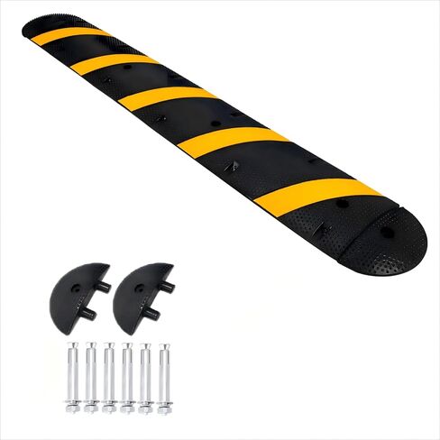 مطب سرعة مطاطي بطول 6 أقدام، مطبات سرعة مع 8 براغي، حزمة من مطبات سرعة إجمالية واحدة للطريق، لموقف السيارات، المدرسة، المستودع، الفندق، تصنيف 66000 رطل، مع محطة * قطعتان in Kuwait