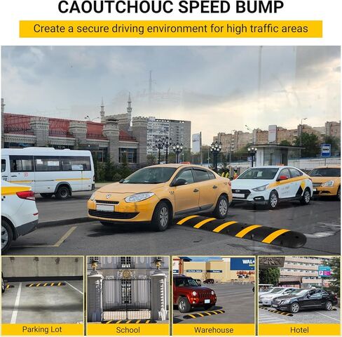 مطب سرعة مطاطي بطول 6 أقدام، مطبات سرعة مع 8 براغي، حزمة من مطبات سرعة إجمالية واحدة للطريق، لموقف السيارات، المدرسة، المستودع، الفندق، تصنيف 66000 رطل، مع محطة * قطعتان in Kuwait