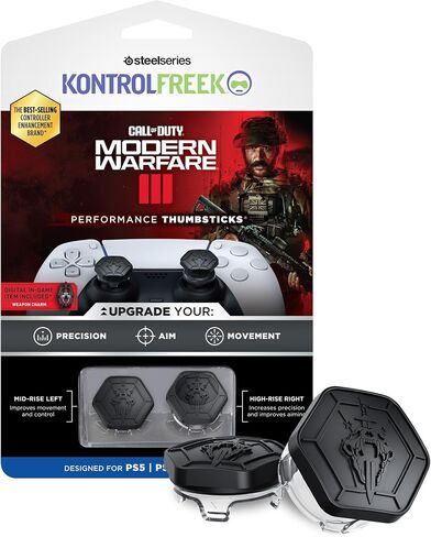 KontrolFreek Call of Duty: Modern Warfare II Performance Thumbsticks لأجهزة بلاي ستيشن 4 (PS4) وبلاي ستيشن 5 (PS5) | 2 شاهقة، هجينة/مسطحة | أسود/أخضر in Kuwait
