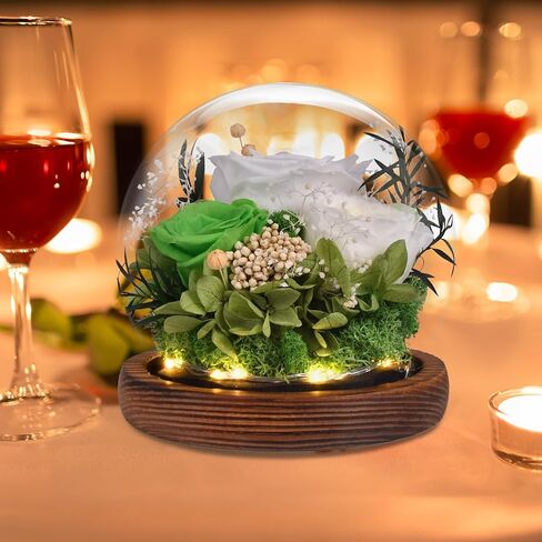 Preserved Flowers Handmade Real Roses in Glass with Light, Gifts for Women Mom Grandma Wife Sister Girlfriend Her Birthday Valentine’s Day Christmas Thanksgiving Mother's Day in Kuwait