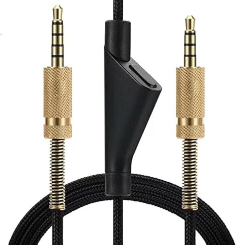 سلك كابل بديل CYPHER.V لسماعات الألعاب Astro A40/A40TR/A10، سلك Aux مع التحكم في مستوى الصوت 2.0 متر 6.5 قدم متوافق مع Xbox one PC Ps4 وما إلى ذلك (أسود) in Kuwait