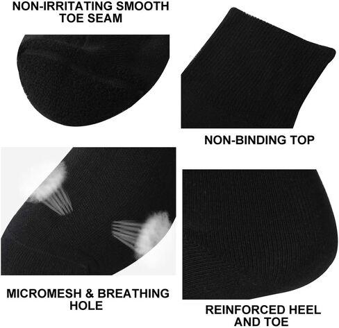 Facool Diabetic Neuropathy Socks, Unisex Dress Crew Cotton Edema Non-Binding Diabete Men Women Losse Top Seamless Toe Cushioned Soft Comfortable Socks, 6 Pairs Grey XL in Kuwait