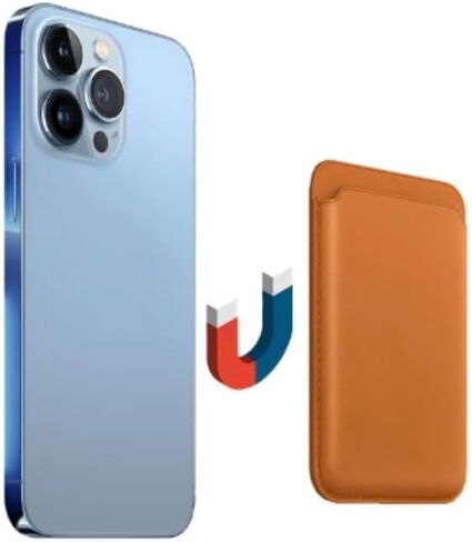 Magnetic Card Holder with Magsafe Compatible for iPhones 15 14 13 12 Pro Max Plus XR XS and Cases- Made with PU Leather, Holds 3 Card & Cash (Baby Pink) in Kuwait