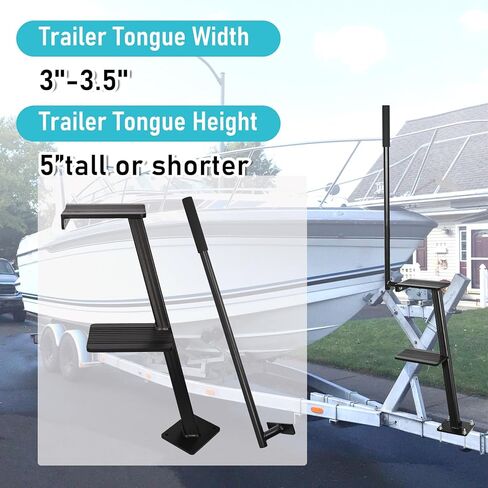 Boat Trailer Steps with Handle Heavy Duty 2 Steps Boat Boarding Steps Universal Fit Boat Trailer Tongue Steps Fit for Bass Boat Trailer Pontoon Boats in Kuwait