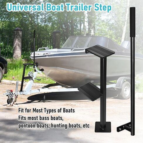 Boat Trailer Steps with Handle Heavy Duty 2 Steps Boat Boarding Steps Universal Fit Boat Trailer Tongue Steps Fit for Bass Boat Trailer Pontoon Boats in Kuwait