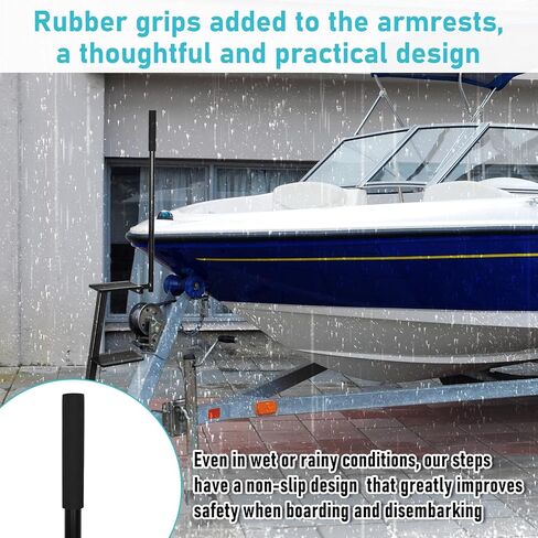 Boat Trailer Steps with Handle Heavy Duty 2 Steps Boat Boarding Steps Universal Fit Boat Trailer Tongue Steps Fit for Bass Boat Trailer Pontoon Boats in Kuwait