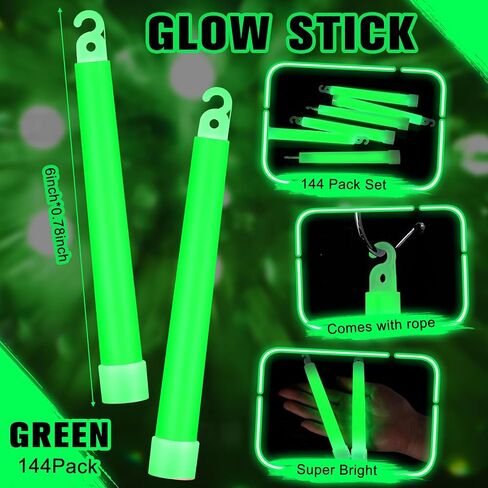 Sotiff 96 Pcs Bright 6 Inch Large Glow Sticks Bulk Emergency Glow in The Dark Sticks with 12 Hour Duration for Camping Hiking Outdoor Parties Activities Survival Storms (Red) in Saudi Arabia