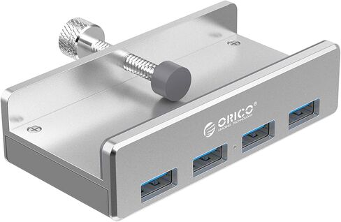 ORICO USB 3.0 Hub، مشبك محور USB، مقسم USB من الألومنيوم بـ 4 منافذ مع منفذ إمداد طاقة إضافي وكابل بيانات USB بطول 4.92 قدم، محور USB يعمل على سطح المكتب للشاشات/المكاتب - أسود (بدون محول طاقة) in Kuwait