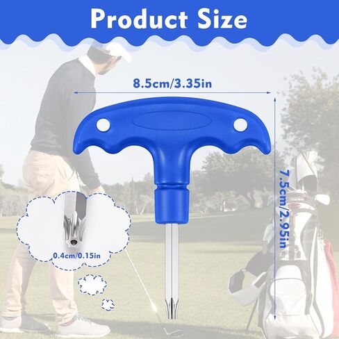 Golf Club Wrenches Tools Golf Torque Wrench Golf Head Adjustment Tool Stainless Steel Golf Club Driver Torque Tool Shaft Adapter Sleeve, T20(Blue) in Saudi Arabia