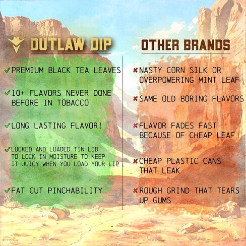 Outlaw Dark Wintergreen NiC-Safe™ Fat Cut - 3 Pack - Tobacco & Nicotine Free Chew in Saudi Arabia