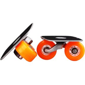Orange Portable Roller Road Drift Skates Plate Anti-Slip Board Aluminum Truck with PU Wheels with ABEC-7 608 Bearings