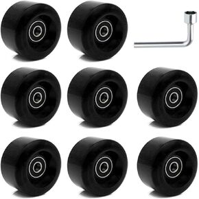 8 Pack Roller Skate Wheels with Bearings Installed, Outdoor Roller Skate Wheels for Double Row Skating, Quad Skates Accessories Outdoor/Indoor Use, 82A, 58 x 32mm