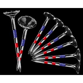 Golf Tees, Golf Tees 3 1/4'' Unbreakable Transparent Acrylic, Plastic Golf Tees Reduce Side Spin & Friction, Long Golf Tees Bulk with Big Cup & 8 Prongs Golf Accessories for Men 50 Pack