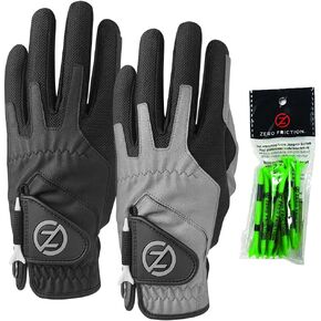 Zero Friction Male Men's Compression-Fit Synthetic Golf Glove, Universal Fit