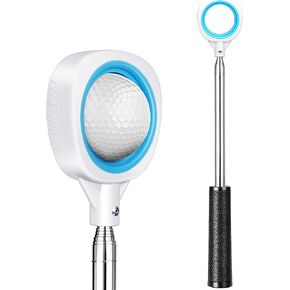 CHAMPKEY Two-Sided 6Ft / 9Ft / 12Ft / 14.5Ft Golf Ball Retriever - Premium Stainless Steel Telescopic Golf Ball Picker