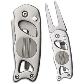 Indiana Metal Craft Switchblade Golf Divot Repair Tool Stainless Steel with Two Putting Alignment Ball Markers
