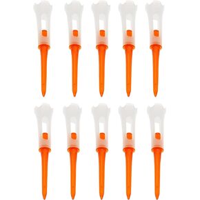 10 Pcs 3-1/4 Inch Plastic Golf Tees with 4-Prong Professional Performance Series Low Resistance Reduces Friction & Side Spin