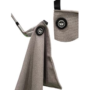 Magnetic Golf Towel for Golf Bags - Microfiber Golf Towels for Men & Women - Waffle Golf Bag Towel with Magnet (Black)