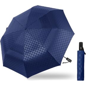 مظلة غولف كبيرة من ساتول مقاس 62 بوصة، مظلة أوتوماتيكية مزدوجة مقاومة للرياح بفتحات تهوية 8 أضلاع، مظلة قابلة للطي متينة، عامل حماية من الأشعة فوق البنفسجية 50+، مظلات محمولة مقاومة للرياح والشمس والمطر للسفر (مربعات) in Kuwait