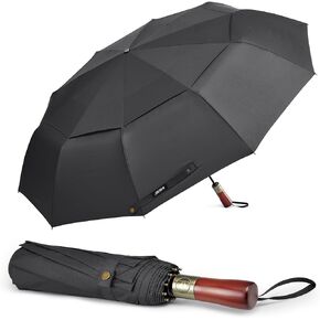 G4Free 54 inch Large Compact Windproof Golf Umbrella for Rain Oversized Auto Open Close Folding Travel Golf Umbrella Vented Double Canopy for Women Men