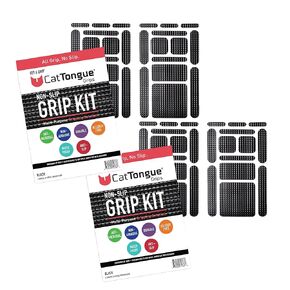 CATTONGUE GRIPS Non-Slip Grip Tape Kit Durable, Non-Abrasive, Anti-Slip Tape with Pre-Cut Strips for Indoor & Outdoor Use, Customizable & Waterproof for Thousands of Uses (Clear)