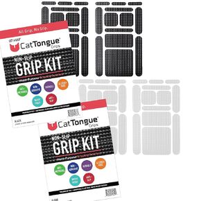 مجموعة شريط لاصق مانع للانزلاق من CATTONGUE GRIPS، شريط متين وغير كاشط ومضاد للانزلاق مع شرائط مقطوعة مسبقًا للاستخدام الداخلي والخارجي، قابل للتخصيص ومقاوم للماء لآلاف الاستخدامات (شفاف)