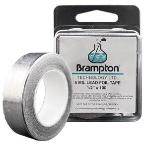 Brampton Golf Lead Tape 1/2" x 100" (5 mil) - Easy to Cut and Apply - Stays on in All Weather - Adjust Swing Weight and Feel - for Golf Clubs, Golf Heads, Pickleball, Tennis, and Fishing