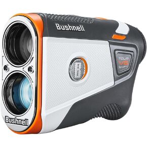 Bushnell Golf Tour V6 Shift Patriot Laser Rangefinder - Slope Compensation, Tour-Approved Performance, Tournament Ready Slope Switch, Visual Flag Jolt, BITE Magnetic Mount, IPX6 Weather Resistance
