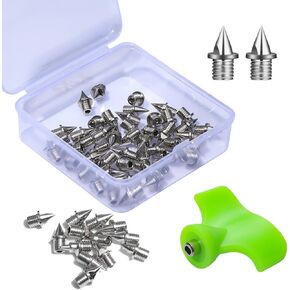 48 Pcs 1/4 Inch Spikes Track, Each Nail Weighs Only 1.13 Grams, Hollow Pyramid Design Wear resistance 20-30 km, Used for Track and Field Sprinting or Cross Country in Kuwait