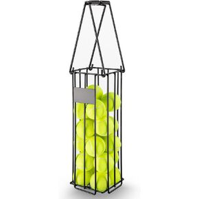 TOBWOLF Portable Tennis Ball Hopper Basket, Pickleball & Tennis Ball Collector, Pickup Retriever with Handle for Easy Pickup & Carrying, Ball Bucket Carrier Gatherer Picker Hopper, Picker Hopper Caddy