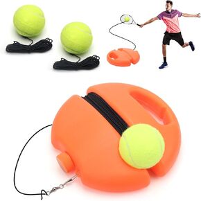 Solo Tennis Trainer Rebound Ball with String, Portable Tennis Practice Device Tennis Training Tool with 3 Tennis Balls and Elastic Strings for Self-Practice, Beginners, Adults