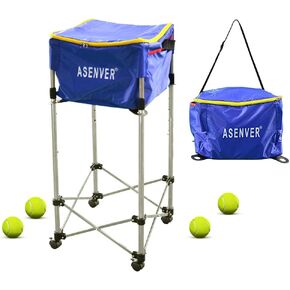 Tennis Ball Cart Removable Pickleballs Hopper with Wheels Basket Hold Up to 160 Balls for Tennis Ball